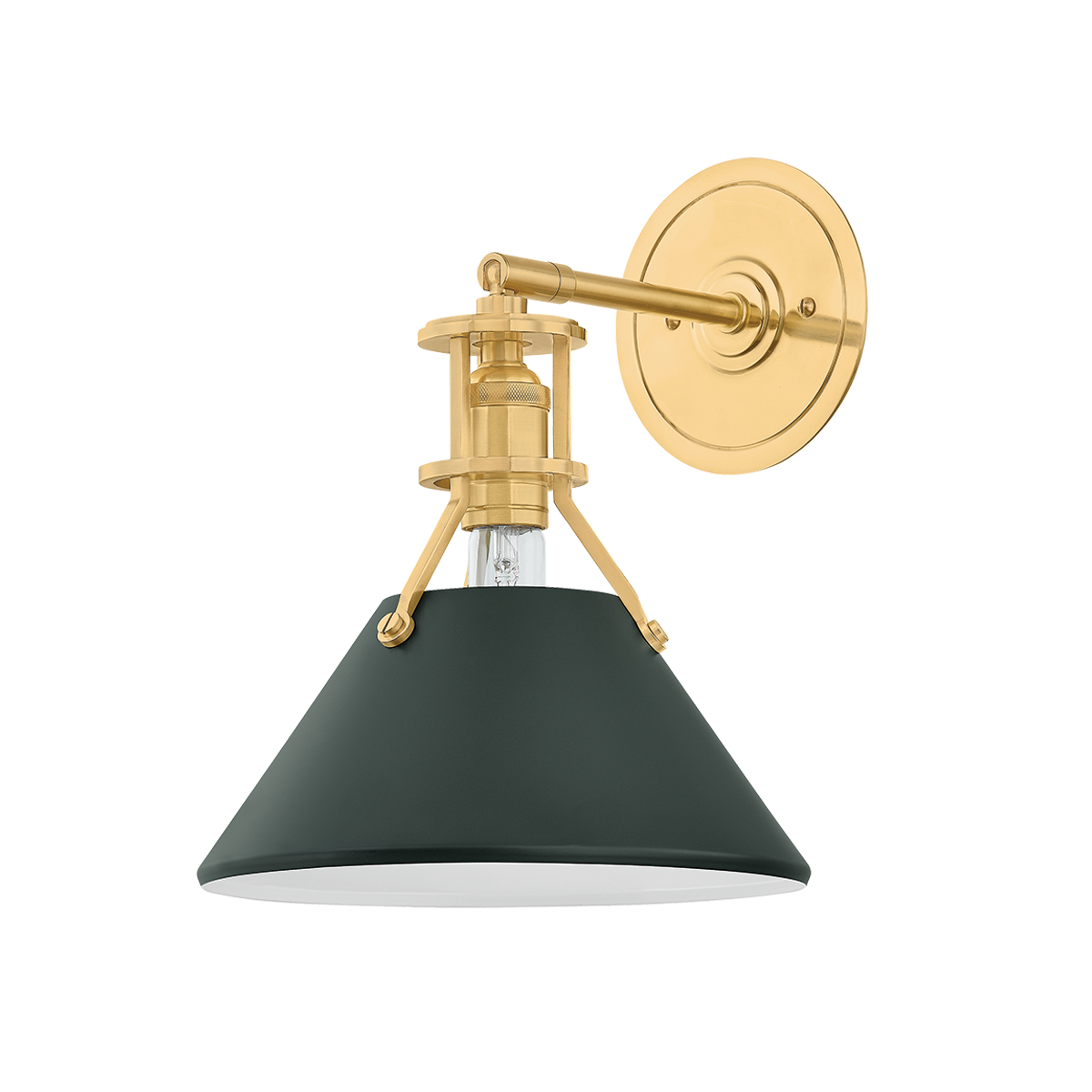 Painted No. 2 Wall Sconce - Aged Brass/Soft Studio Green | shipping 10/14/2025