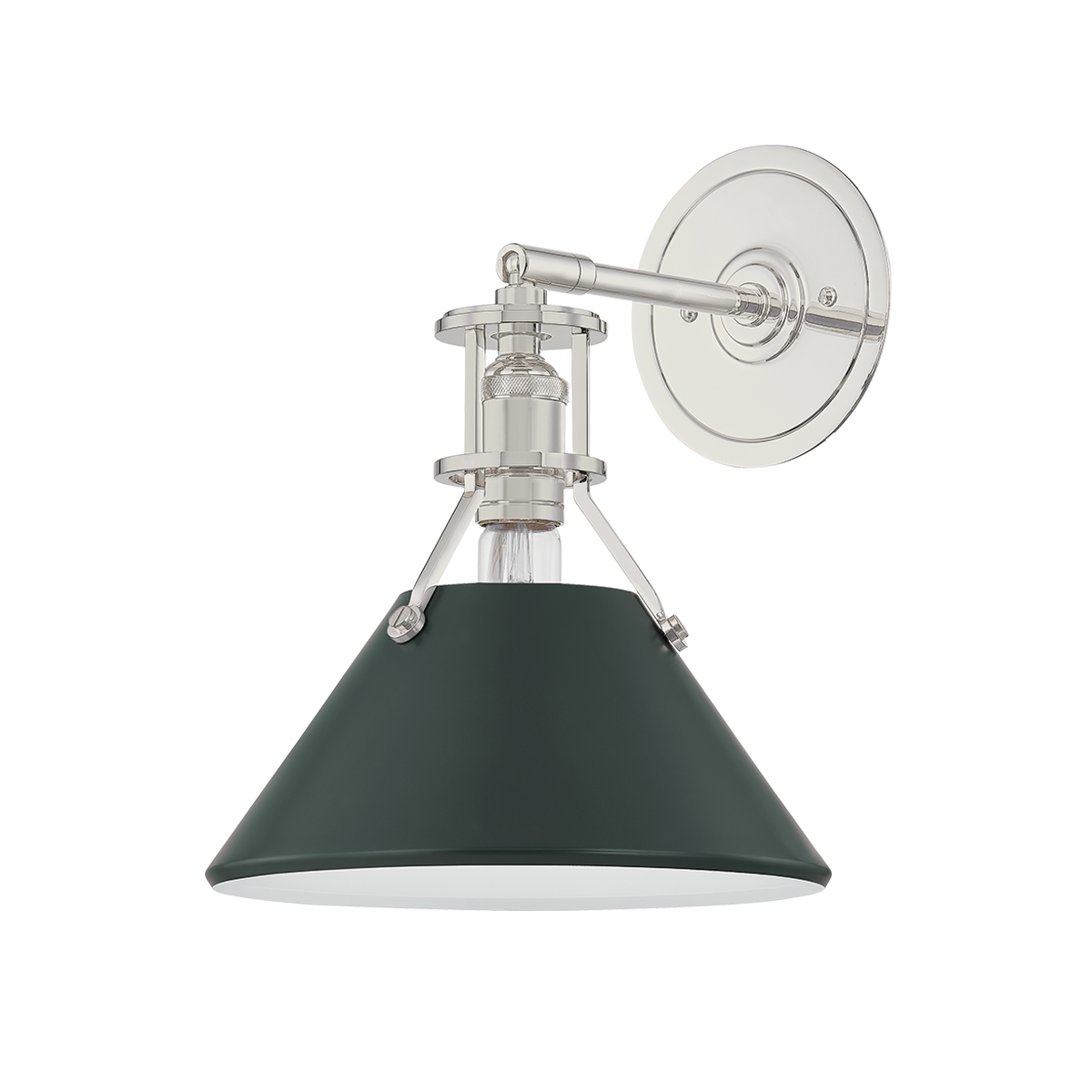 Painted No. 2 Wall Sconce - Polished Nickel/Soft Studio Green | shipping 10/14/2025