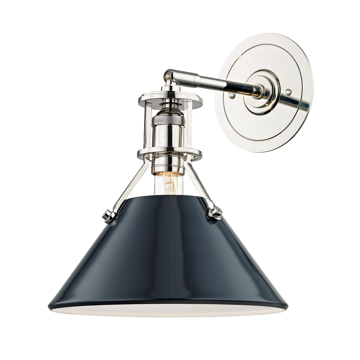 Painted No.2 Wall Sconce - Polished Nickel/Darkest Blue | shipping 09/19/2025