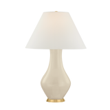 Hanslope Table Lamp - Aged Brass/Ceramic French Muslin | shipping 09/07/2025