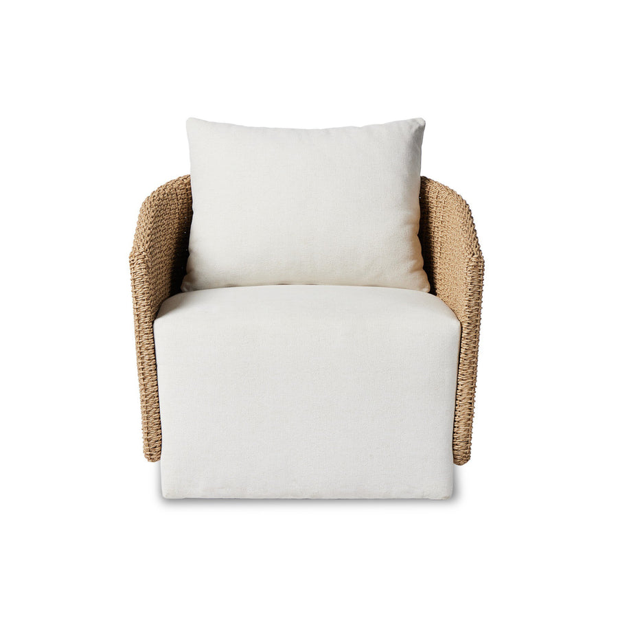 Maven Alessi Linen Outdoor Swivel Chair