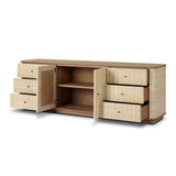 Meyer Media Console - Natural Fleck Raffia | shipping 10/10/2026