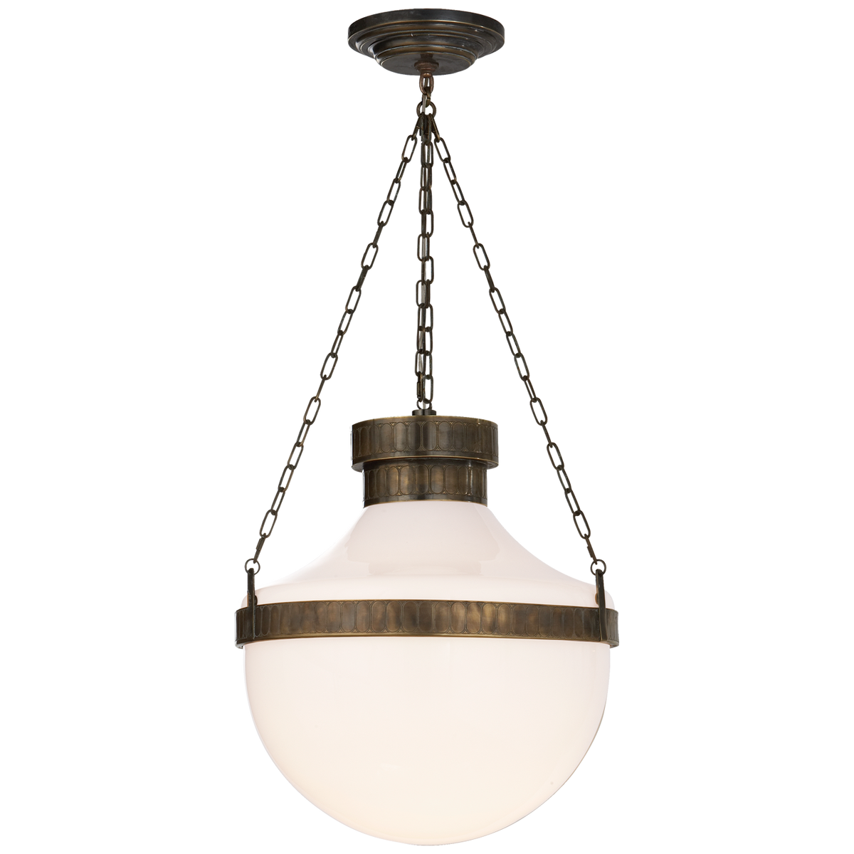 Modern Schoolhouse Lantern Antique Brass with Verde | ready to ship!