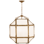 Featuring Morris Medium Lantern Gilded Iron by Visual Comfort at Amethyst Home. The Morris by Suzanne Kasler adds refined charm to any style of kitchen or entryway. Clear or white glass panes adorn the geometric frame in antique zinc, polished nickel or gilded iron, allowing for brighter or more diffused illumination.
Overall Dimensions: 18.5" L x 18.5" W x 26" HWeight: 23 lbs.. Amethyst Home provides interior design, new construction, custom furniture, and area rugs in the Monterey metro area