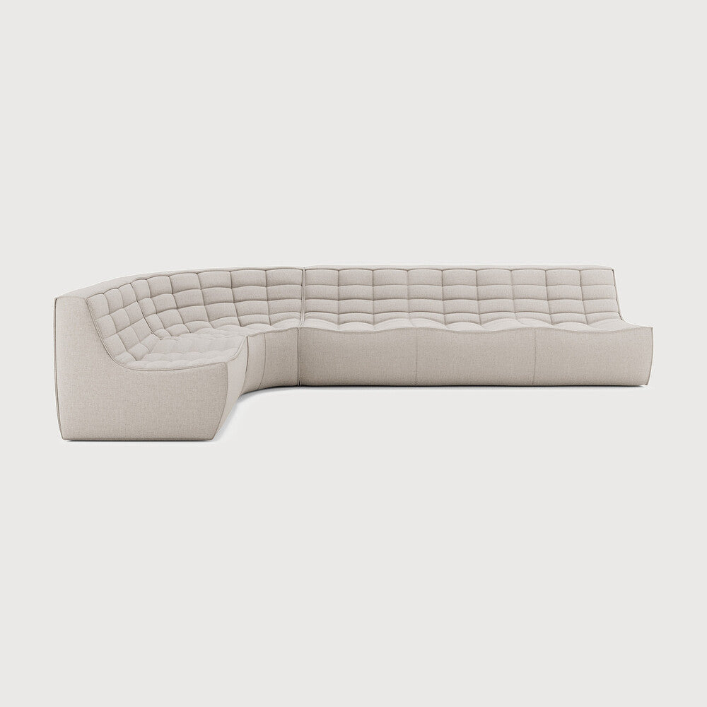 Featuring N701 Beige 90° Round Left Corner Modular Sofa Set by Ethnicraft at Amethyst Home. The N701 sofa is an inviting design that oozes comfort and relaxation. By combining the different modules and sizes, you have unlimited possibilities when it comes to creating your own unique setting. Designed by Jacques Deneef, it’s available in multiple colours and materials, with pre-configu. Amethyst Home provides interior design, new construction, custom furniture, and area rugs in the Tampa metro area