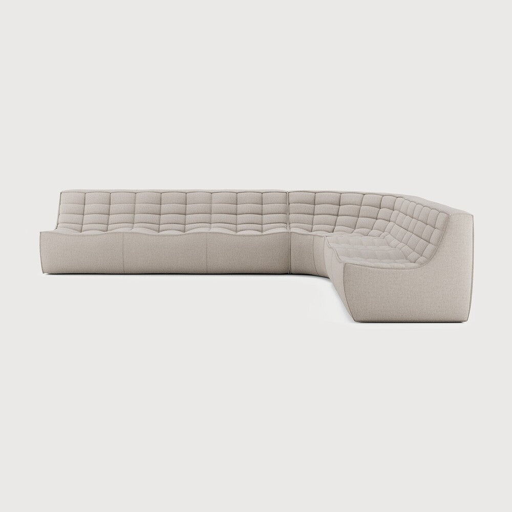 N701 Beige 90° Round Corner Right Modular Sofa Set | ready to ship!