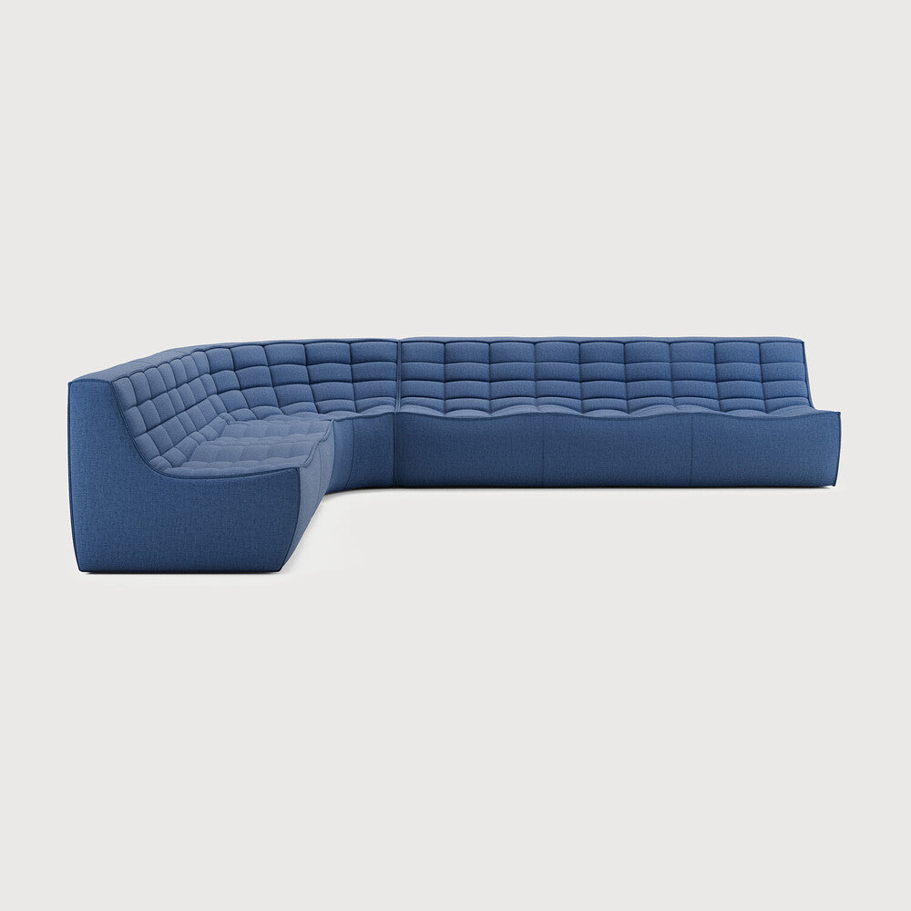 Featuring N701 Blue 90° Round Left Corner Modular Sofa Set by Ethnicraft at Amethyst Home. The N701 sofa is an inviting design that oozes comfort and relaxation. By combining the different modules and sizes, you have unlimited possibilities when it comes to creating your own unique setting. Designed by Jacques Deneef, it’s available in multiple colours and materials, with pre-con. Amethyst Home provides interior design, new construction, custom furniture, and area rugs in the Des Moines metro area