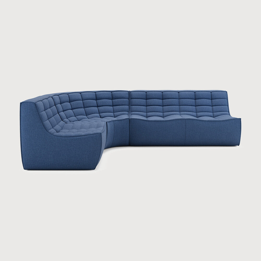 Featuring N701 Blue 90° Round Left Corner Modular Sofa Set by Ethnicraft at Amethyst Home. The N701 sofa is an inviting design that oozes comfort and relaxation. By combining the different modules and sizes, you have unlimited possibilities when it comes to creating your own unique setting. Designed by Jacques Deneef, it’s available in multiple colours and materials, with pre-con. Amethyst Home provides interior design, new construction, custom furniture, and area rugs in the Des Moines metro area