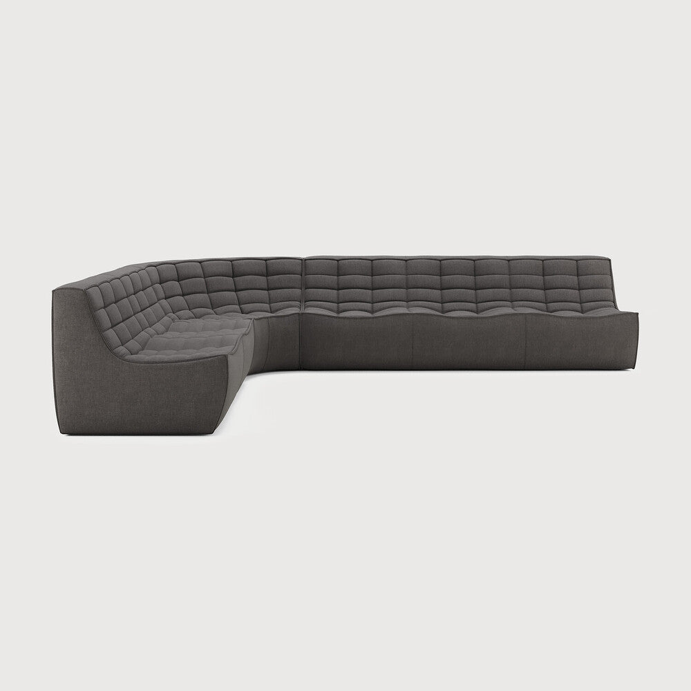 Featuring N701 Dark Grey 90° Round Left Corner Modular Sofa Set by Ethnicraft at Amethyst Home. The N701 sofa is an inviting design that oozes comfort and relaxation. By combining the different modules and sizes, you have unlimited possibilities when it comes to creating your own unique setting. Designed by Jacques Deneef, it’s available in multiple colours and materials, with pre-c. Amethyst Home provides interior design, new construction, custom furniture, and area rugs in the Houston metro area