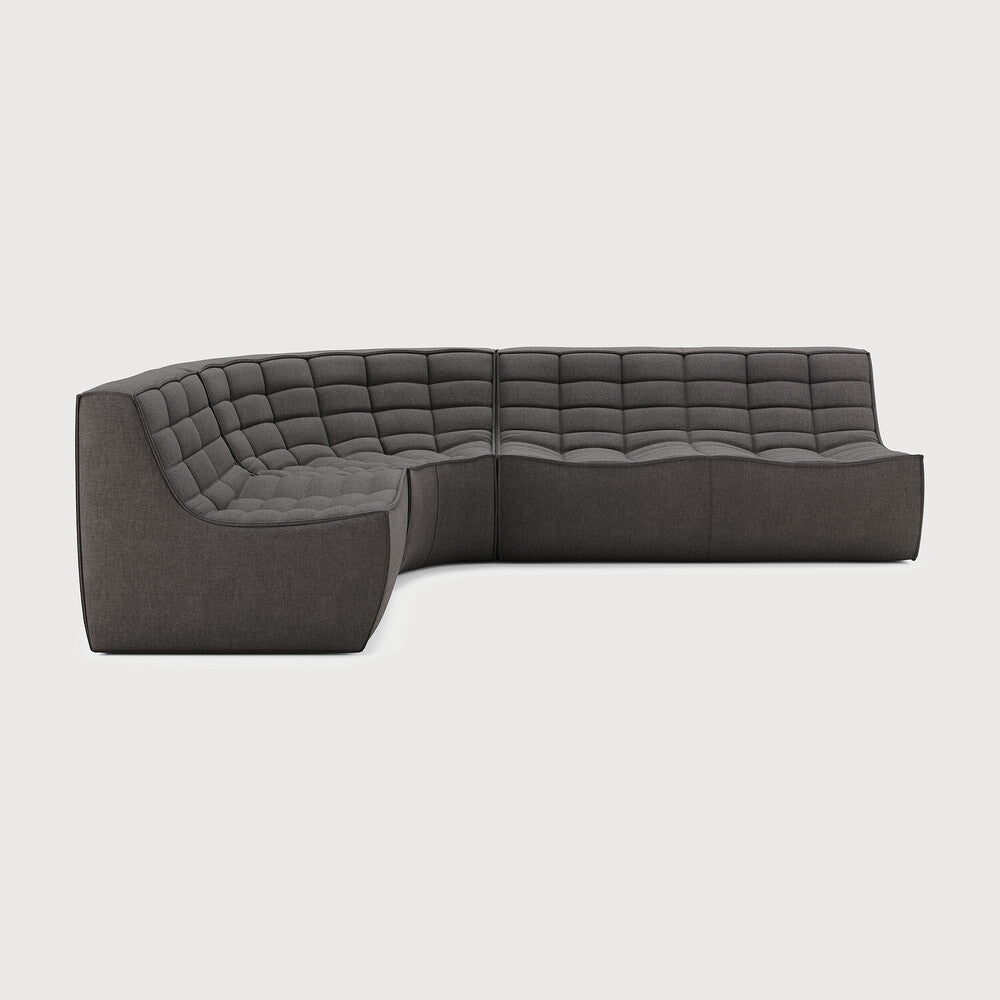 Featuring N701 Dark Grey 90° Round Left Corner Modular Sofa Set by Ethnicraft at Amethyst Home. The N701 sofa is an inviting design that oozes comfort and relaxation. By combining the different modules and sizes, you have unlimited possibilities when it comes to creating your own unique setting. Designed by Jacques Deneef, it’s available in multiple colours and materials, with pre-con. Amethyst Home provides interior design, new construction, custom furniture, and area rugs in the Omaha metro area