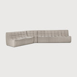 Featuring N701 Ecru 45° Round Corner Modular Sofa Piece by Ethnicraft at Amethyst Home. The N701 sofa is an inviting design that oozes comfort and relaxation. By combining the different modules and sizes, you have unlimited possibilities when it comes to creating your own unique setting.Weight : 30 lbs Dimensions: 39" W x 33" L x 30" H. Amethyst Home provides interior design, new construction, custom furniture, and area rugs in the Calabasas metro area