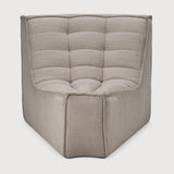 Featuring N701 Ecru 45° Round Corner Modular Sofa Piece by Ethnicraft at Amethyst Home. The N701 sofa is an inviting design that oozes comfort and relaxation. By combining the different modules and sizes, you have unlimited possibilities when it comes to creating your own unique setting.Weight : 30 lbs Dimensions: 39" W x 33" L x 30" H. Amethyst Home provides interior design, new construction, custom furniture, and area rugs in the Nashville metro area