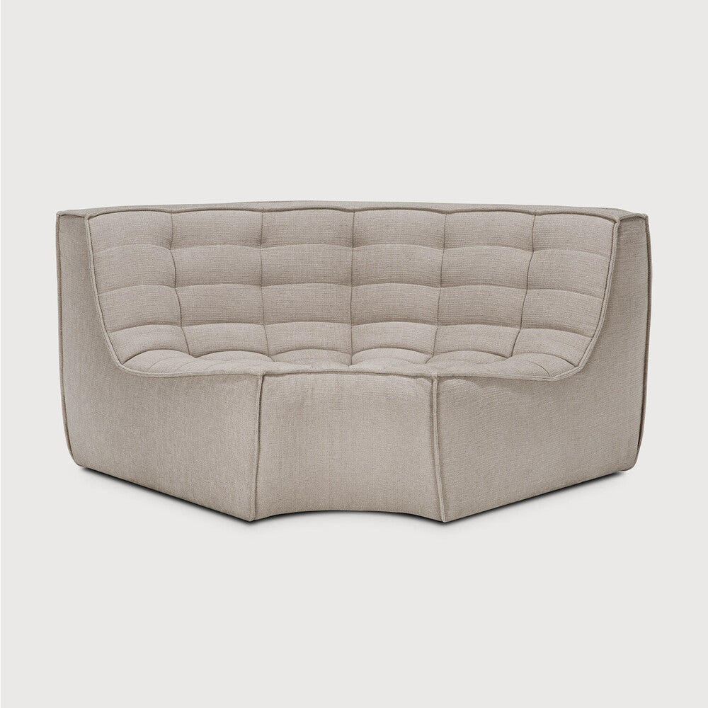 N701 Ecru 90° Round Corner Modular Sofa Piece | ready to ship!