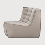Featuring N701 Ecru 45° Round Corner Modular Sofa Piece by Ethnicraft at Amethyst Home. The N701 sofa is an inviting design that oozes comfort and relaxation. By combining the different modules and sizes, you have unlimited possibilities when it comes to creating your own unique setting.Weight : 30 lbs Dimensions: 39" W x 33" L x 30" H. Amethyst Home provides interior design, new construction, custom furniture, and area rugs in the Scottsdale metro area