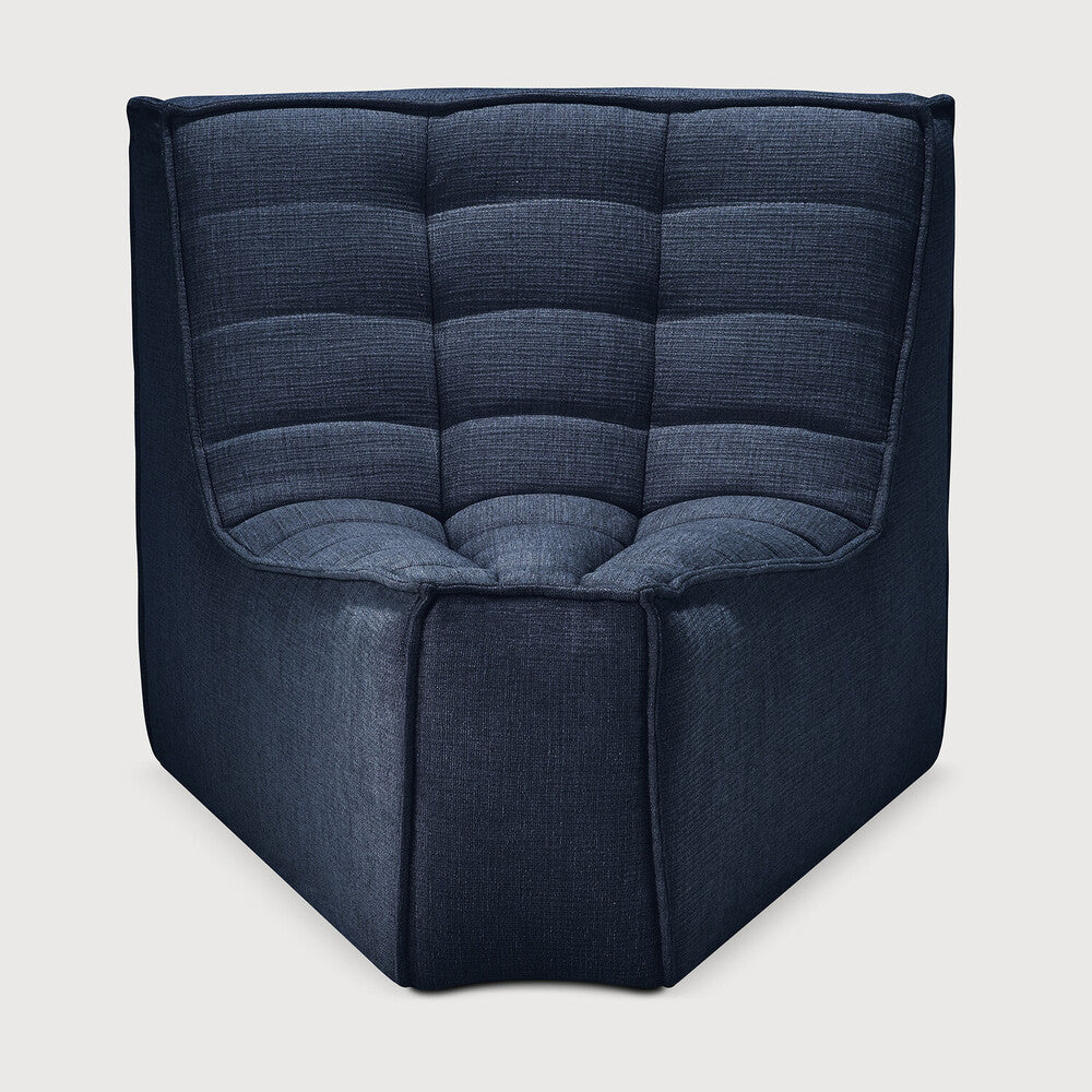 Featuring N701 Graphite 45° Round Corner Modular Sofa Piece by Ethnicraft at Amethyst Home. The N701 sofa is an inviting design that oozes comfort and relaxation. By combining the different modules and sizes, you have unlimited possibilities when it comes to creating your own unique setting.Weight : 30 lbs Dimensions: 39" W x 33" L x 30" H. Amethyst Home provides interior design, new construction, custom furniture, and area rugs in the Tampa metro area