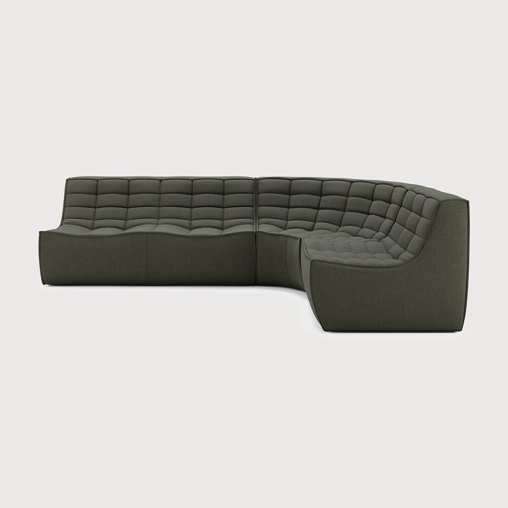 N701 Moss Eco 90° Round Corner Right Modular Sofa Set | ready to ship!