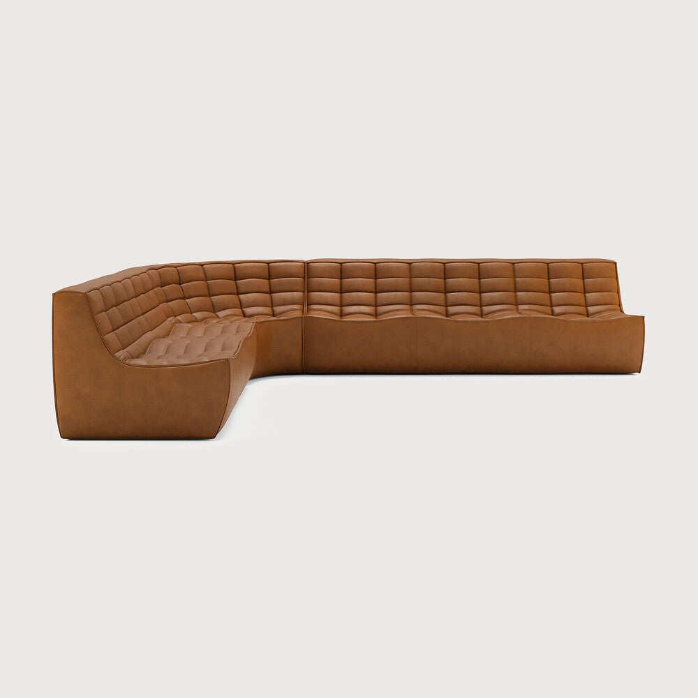 Featuring N701 Old Saddle 90° Round Left Corner Modular Sofa Set by Ethnicraft at Amethyst Home. The N701 sofa is an inviting design that oozes comfort and relaxation. By combining the different modules and sizes, you have unlimited possibilities when it comes to creating your own unique setting. Designed by Jacques Deneef, it’s available in multiple colours and materials, with pr. Amethyst Home provides interior design, new construction, custom furniture, and area rugs in the Charlotte metro area