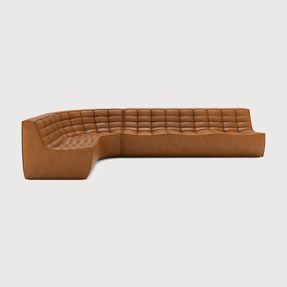 N701 Old Saddle 90° Round Left Corner Modular Sofa Set | ready to ship!