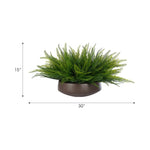 Designed for exterior spaces, this UV-rated product delivers all-season beauty and luxury. Perfect for patios, decks, entryways, or any outdoor living area. Embrace nature?s charm with the green Fern Boston, thoughtfully displayed in a Concrete Bowl. Amethyst Home provides interior design, new home construction design consulting, vintage area rugs, and lighting in the Boston metro area.