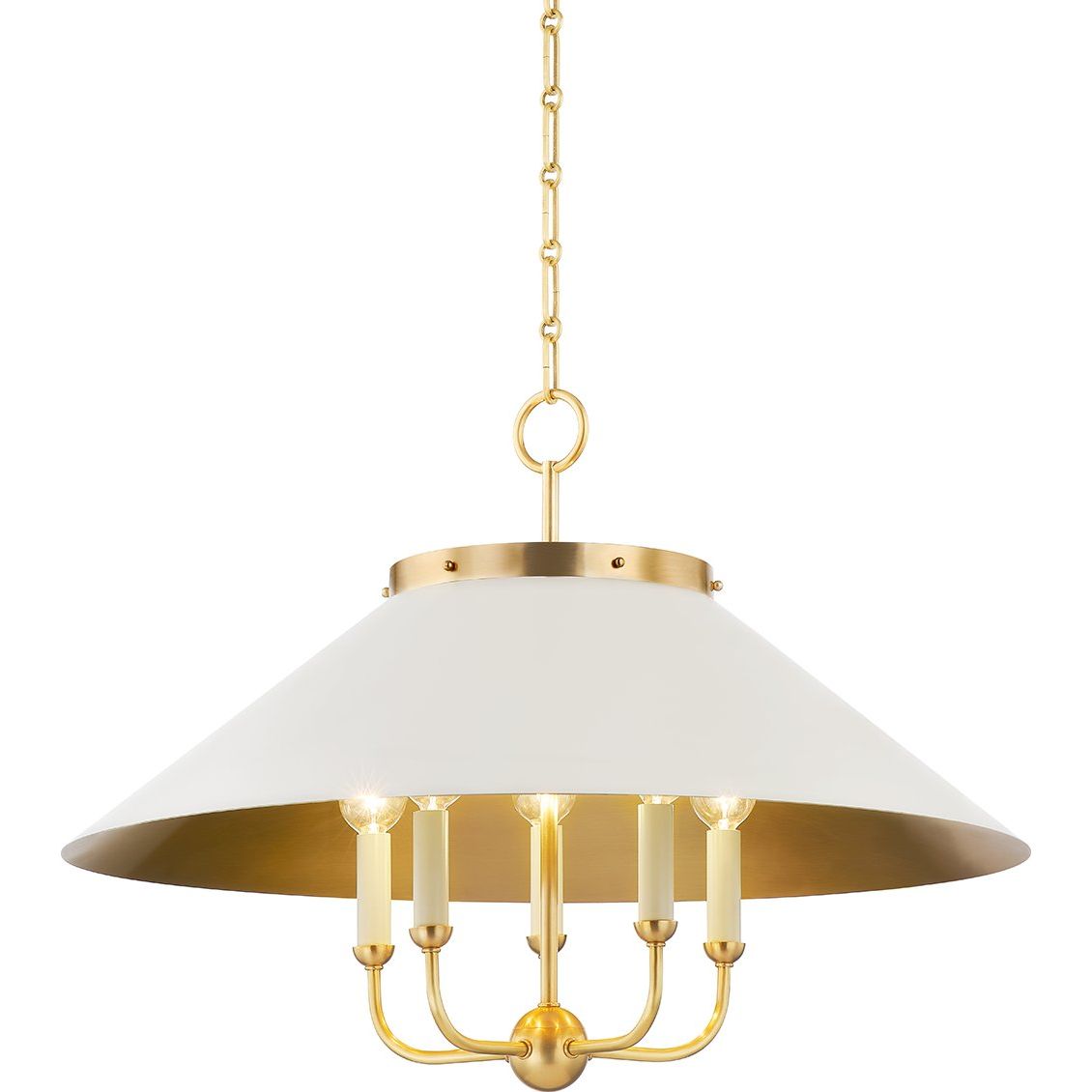 Clivedon Chandelier - Aged Brass/Off White | ready to ship!