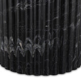 Oranda End Table - Black Scalloped Marble - Black Marble