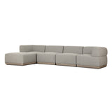 Evander Outdoor 4 Pc Sectional W/ Ottoman - Ramiro Ecru