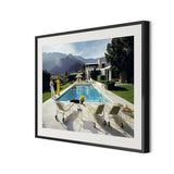Palm Springs Pool by Slim Aarons - Black Maple