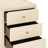 Paula Nightstand - Beige Painted Linen | shipping 09/25/2026