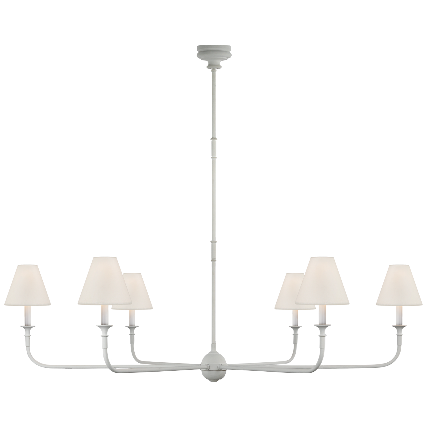 Featuring Piaf Grande Chandelier Plaster White by Visual Comfort at Amethyst Home. With the Piaf, Thomas O'Brien explores clean shapes with an airy feel. Natural steel bars intersect with wooden and metal hubs accented by simple candles and white conical shades. The juxtaposition of classic, casual forms with modern details will lend itself effortlessly to a diverse range of inte. Amethyst Home provides interior design, new construction, custom furniture, and area rugs in the Alpharetta metro area