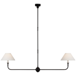 Featuring Piaf Large Two Light Linear Pendant Aged Iron and Ebonized Oak by Visual Comfort at Amethyst Home. With the Piaf, Thomas O'Brien explores clean shapes with an airy feel. Natural steel bars intersect with wooden and metal hubs accented by simple candles and white conical shades. The juxtaposition of classic, casual forms with modern details will lend itself effortlessly to a . Amethyst Home provides interior design, new construction, custom furniture, and area rugs in the Omaha metro area