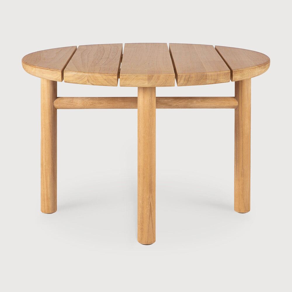 Featuring Quatro Teak Outdoor Coffee Table by Ethnicraft at Amethyst Home. The Quatro coffee table is the perfect accompaniment to ensure comfort and elegance when enjoying the outdoors. Equally beautiful as a single item or arranged together in a composition specific to your needs.Collection : QuatroMain Material : TeakMax weight : 55 KGShape : RoundSolid wood : Yes. Amethyst Home provides interior design, new construction, custom furniture, and area rugs in the Charlotte metro area