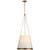 Featuring Reese 18" Pendant Soft Brass by Visual Comfort at Amethyst Home. The Reese by Marie Flanigan strikes an impressive silhouette with clean lines and vintage sophistication. Available as a globe pendant in restoration glass or a conical pendant in glass or linen, the design is supported by elegant metalwork in a variety of finishes. Singular or multiple pendants will cast warm . Amethyst Home provides interior design, new construction, custom furniture, and area rugs in the Omaha metro area