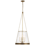 Featuring Reese 18" Pendant Soft Brass by Visual Comfort at Amethyst Home. The Reese by Marie Flanigan strikes an impressive silhouette with clean lines and vintage sophistication. Available as a globe pendant in restoration glass or a conical pendant in glass or linen, the design is supported by elegant metalwork in a variety of finishes. Singular or multiple pendants will cast warm . Amethyst Home provides interior design, new construction, custom furniture, and area rugs in the Tampa metro area