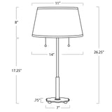 The Daisy Table Lamp is an updated classic with fine details such as its namesake daisy-shaped natural brass base and custom empire shade with navy trim. A part of our Southern Living Lighting Collection, the Daisy is an elegant addition to a dining room, living room or bedroom. Amethyst Home provides interior design, new home construction design consulting, vintage area rugs, and lighting in the Des Moines metro area.