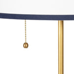 The Daisy Table Lamp is an updated classic with fine details such as its namesake daisy-shaped natural brass base and custom empire shade with navy trim. A part of our Southern Living Lighting Collection, the Daisy is an elegant addition to a dining room, living room or bedroom. Amethyst Home provides interior design, new home construction design consulting, vintage area rugs, and lighting in the Portland metro area.