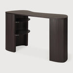 Featuring Roller Mahogany Dark Brown Max Desk by Ethnicraft at Amethyst Home. The Roller Max collection is remarkable in its design, distinguished with its stacked wood-stick effect. With its organic yet contained form, the Roller Max desk is designed to adapt—whether placed in the centre of a room, tucked into a corner, or positioned by a window. It’s an inviting and versatile ad. Amethyst Home provides interior design, new construction, custom furniture, and area rugs in the San Diego metro area