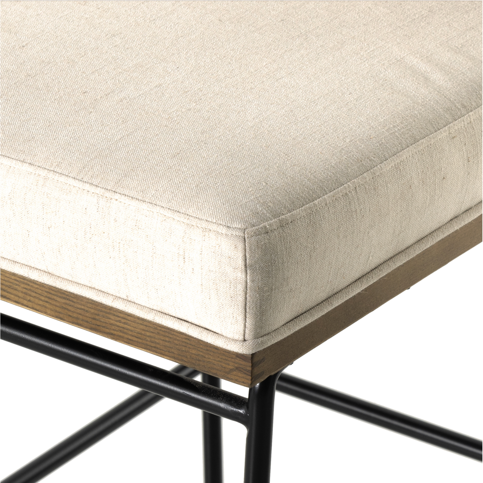 Fall in love with the back detailing of the Ross -- and stay for the comfort.  Beautiful iron base and wood details make this an unforgettable stool.Materials: Solid Oak, Iron, 92% Pl, 8% Li Amethyst Home provides interior design, new home construction design consulting, vintage area rugs, and lighting in the Kansas City metro area.