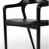 Featuring Amare Sonoma Black Dining Armchair by Four Hands at Amethyst Home. Make it monochromatic. Inspired by simple Scandinavian styling, solid ash forms a shapely open frame for top-grain leather seating.
Overall Dimensions: 22"W x 22"L x 32"HColors: Black, Sonoma BlackMaterials: Solid Ash , Top Grain LeatherWeight: 13.89
Seat Depth: 17.25"Seat Height: 19"Arm Height from Floor: 26". Amethyst Home provides interior design, new construction, custom furniture and area rugs in the Miami metro area