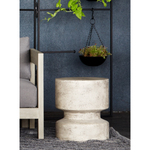 Made from solid concrete, this Nahla Outdoor End Table - Graphite is both sturdy and durable. Distressing will vary slightly from piece to piece, given concrete's organic nature. Amethyst Home provides interior design, new home construction design consulting, vintage area rugs, and lighting in the Alpharetta metro area.