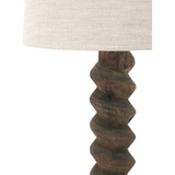 One of a kind 17th Century wine screw lamp table height.  Limited edition. Last ones remain. Amethyst Home provides interior design, new home construction design consulting, vintage area rugs, and lighting in the Winter Garden metro area.