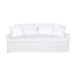 The Hazel Sofa effortlessly combines style and serenity in this timeless white linen slipcover. This sofa is guaranteed to make your living room look comfortable and cozy. Ideal spot to catch a breath during your weekday rush, or to enjoy a movie marathon during your weekend lounging. Amethyst Home provides interior design, new home construction design consulting, vintage area rugs, and lighting in the Miami metro area.
