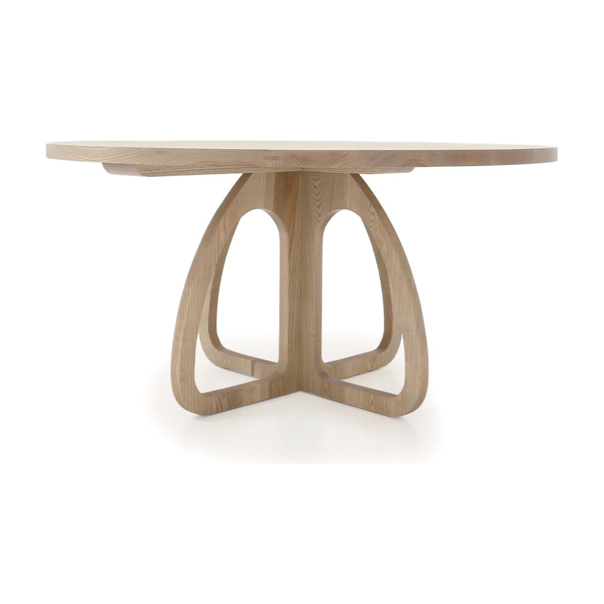 Barcelona Ash Wood 60" Round Dining Table in Greywash | shipping 1/12/2026
