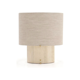 A stylish and playful addition to your décor, featuring a sturdy wooden base and a chic fabric shade that brings a warm, inviting glow. Amethyst Home provides interior design, new home construction design consulting, vintage area rugs, and lighting in the Austin metro area.