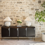 Linden Plaster White Medium Orb Table Lamp | ready to ship! (Lifestyle View)