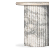 Oranda End Table - Polished White Marble - Polished White Marble w/ Sealant