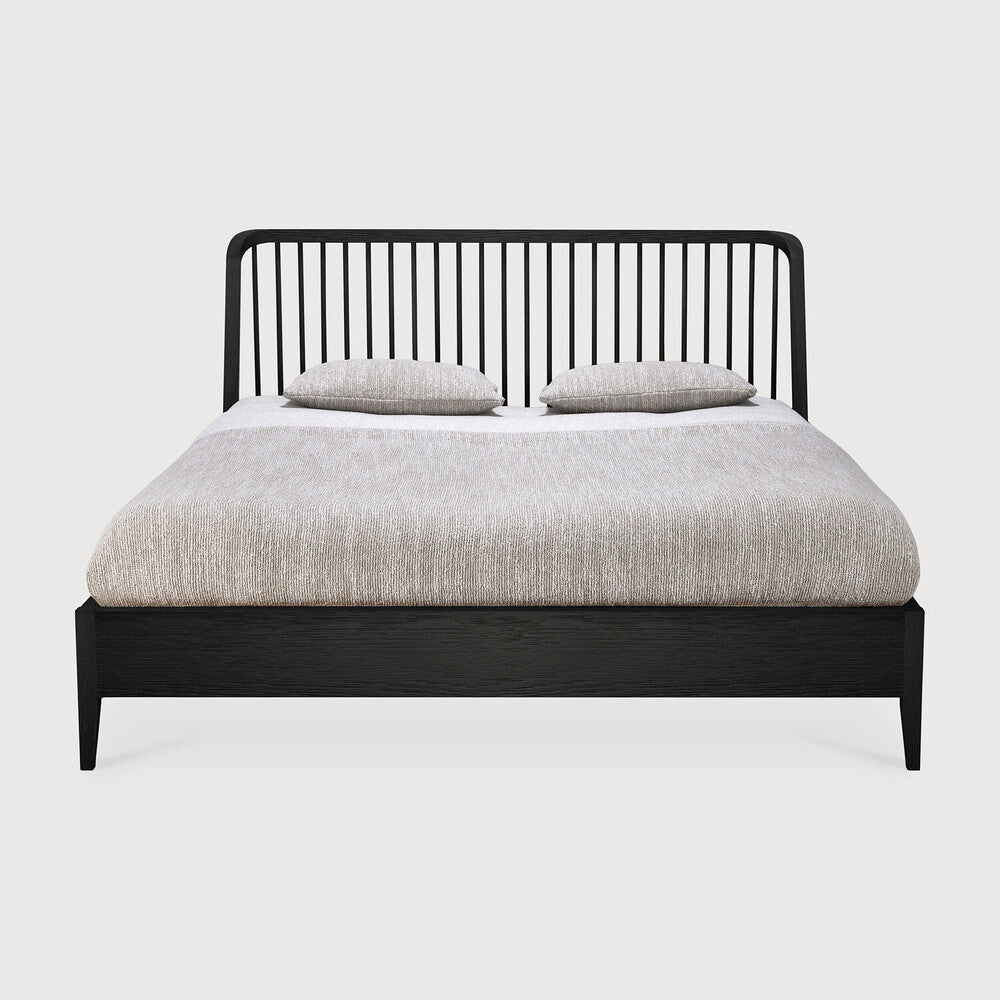 Spindle Oak Black Bed