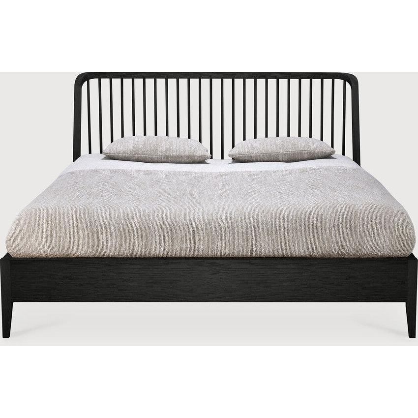 Spindle Oak Black Bed