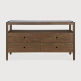 Featuring Spindle Reclaimed Teak Dresser by Ethnicraft at Amethyst Home. The Spindle collection found its inspiration in the traditional spinning wheel. Slightly tapered legs and rounded edges add a soft, sensual quality to this beautiful bedroom collection. This dresser is just as much at home in the bedroom as it is in commercial spaces as a stylish storage solution.Weight : 184. Amethyst Home provides interior design, new construction, custom furniture, and area rugs in the Charlotte metro area