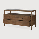 Featuring Spindle Reclaimed Teak Dresser by Ethnicraft at Amethyst Home. The Spindle collection found its inspiration in the traditional spinning wheel. Slightly tapered legs and rounded edges add a soft, sensual quality to this beautiful bedroom collection. This dresser is just as much at home in the bedroom as it is in commercial spaces as a stylish storage solution.Weight : 184 lbs. Amethyst Home provides interior design, new construction, custom furniture, and area rugs in the Miami metro area