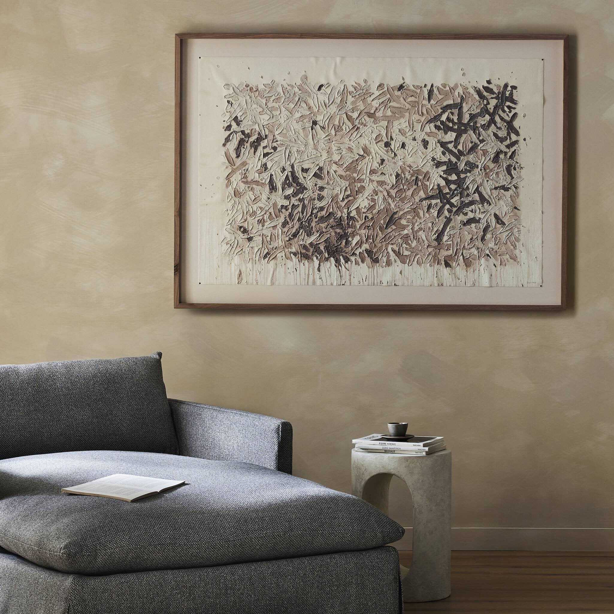 Featuring Still His People: Reprise Art by Tyler Guinn by Four Hands at Amethyst Home. Based in Austin, Texas, abstract-expressionist painter Tyler Guinn looks to texture and organic sensibility to shape his wide variety of works, from geometric pieces and flowing landscapes to mark making and automatic writing. If not currently in stock, this texture-enhanced piece ships within thre. Amethyst Home provides interior design, new construction, custom furniture, and area rugs in the Austin metro area